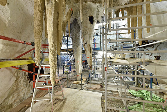 Picture: Restoration work on the wire plaster shell
