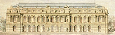 Bild: Gartenfassade von Meicost-Ettal, Aquarell von Georg Dollmann, 1869